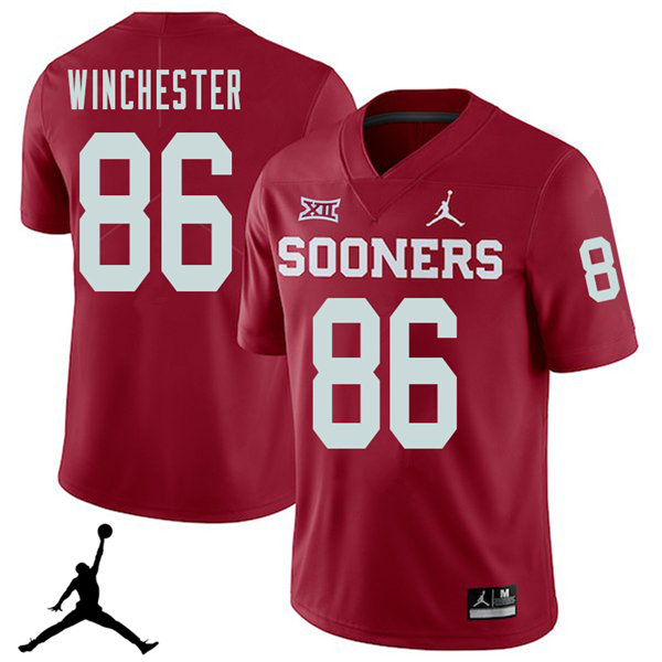 Jordan Brand Men #86 James Winchester Oklahoma Sooners 2018 College Football Jerseys Sale-Crimson - Click Image to Close